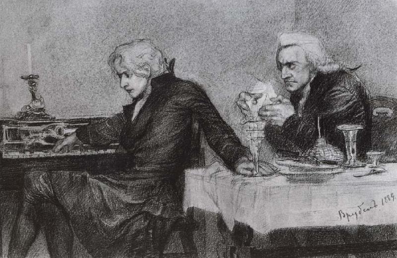  Salieri Pouring Poison Into Mozart's Glass